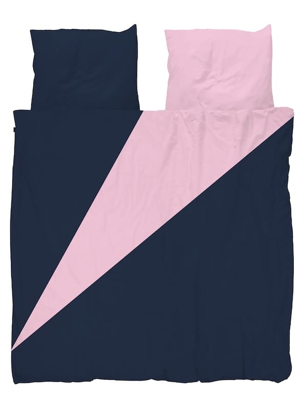 Snurk Colorblock Navy-Pink dekbedovertrek